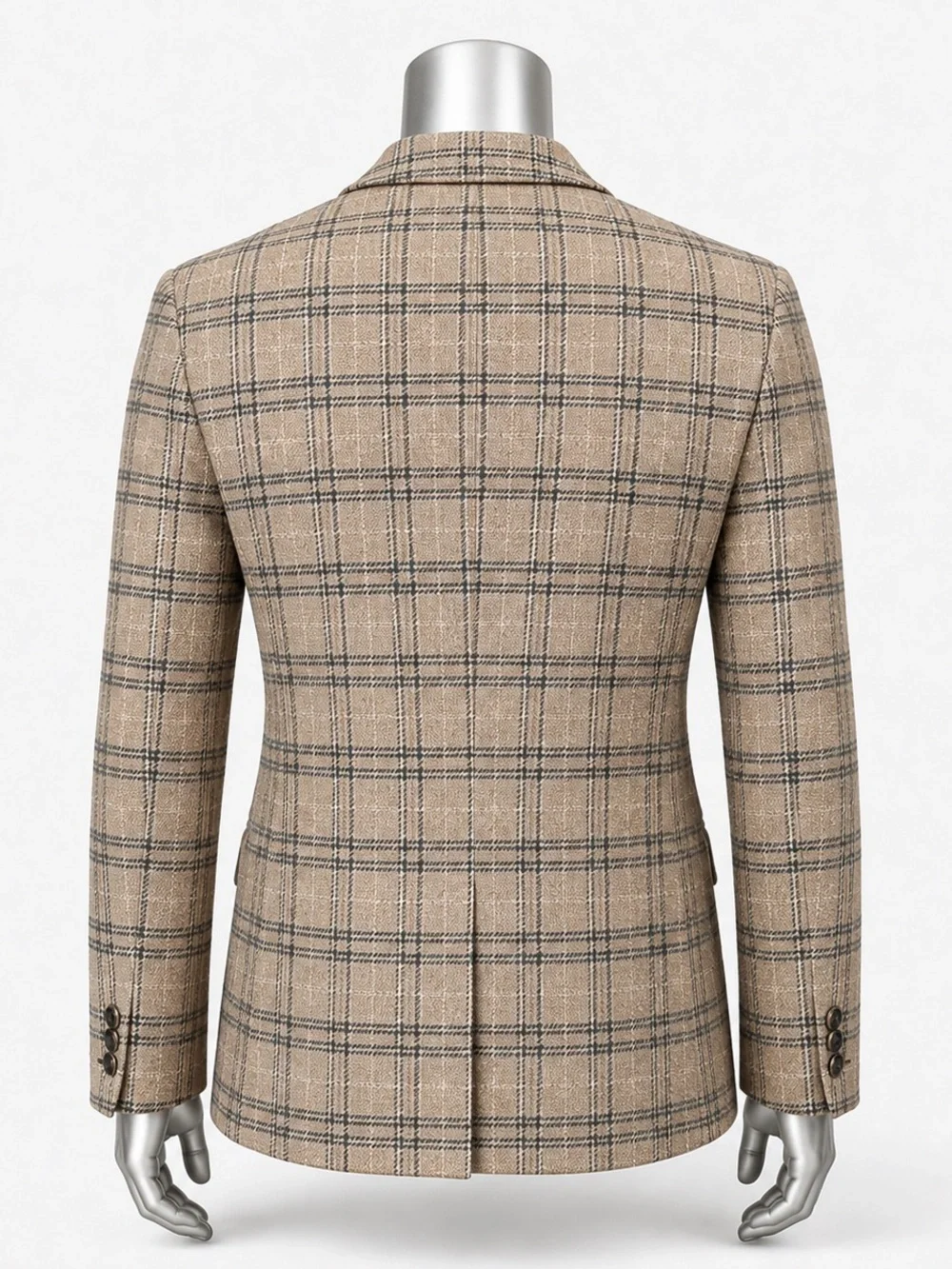 ASOS Tan Plaid Two-Button Sport Coat